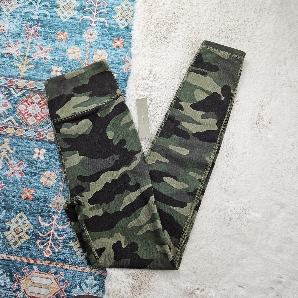J. Crew Weekend Green Camo Leggings XS BNWT